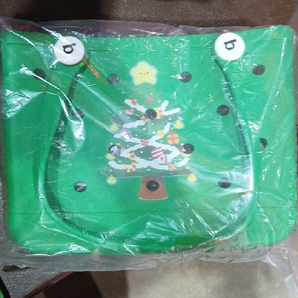 Green Christmas Tree Bogg Like Bag Size Small